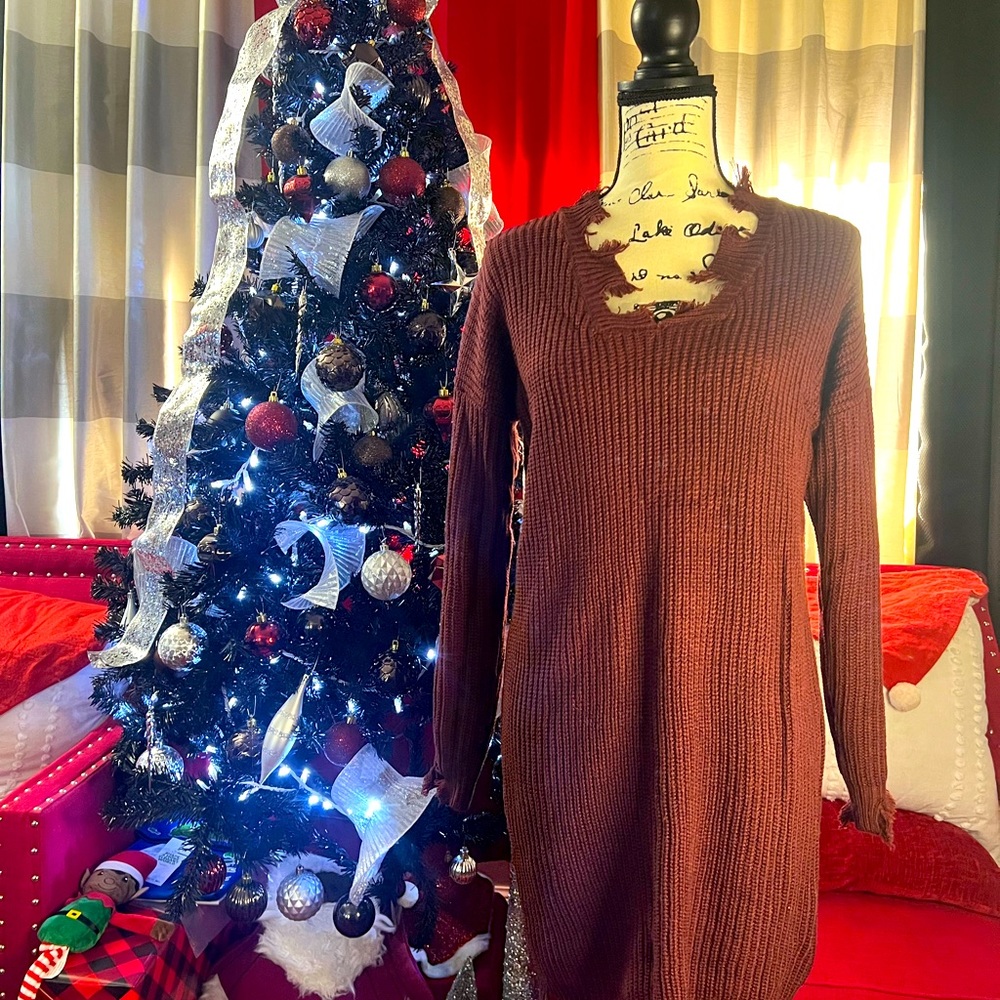 Burgundy long sweater